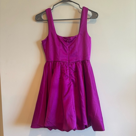 Thirty Thirty Fuschia Satin Corset Bubble Mini Dress Small Cocktail Evening - Picture 7 of 11